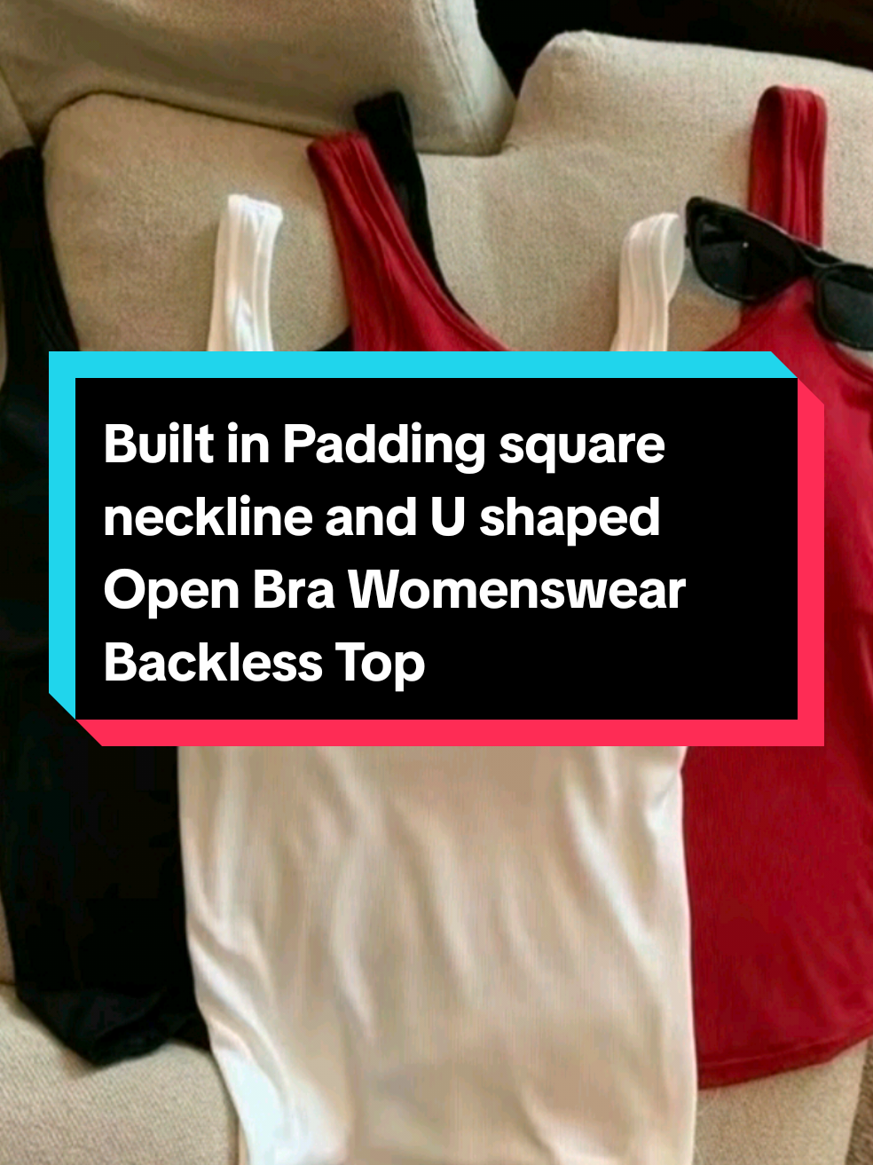 This has built in padding, a square neckline and U shape open back bra for woman tops woman wear backless top #affordable  #checkthisout 