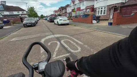 A Just Eat Biker nearly collides into a cyclist in Hounslow
