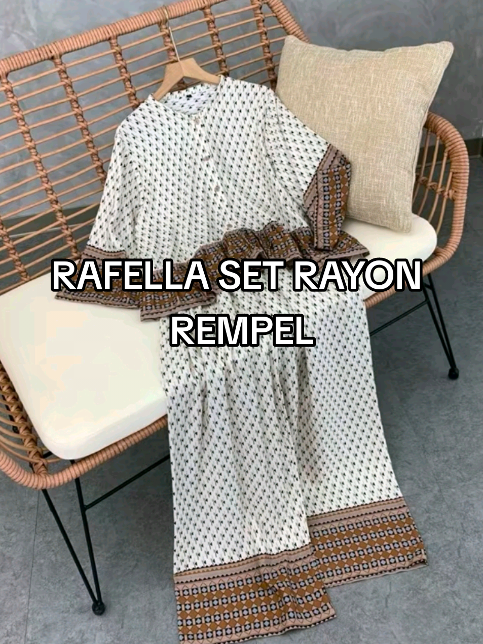 RAFELLA SET RAYON REMPEL#rekomendasi #stelanwanita #setrayon #oneset 