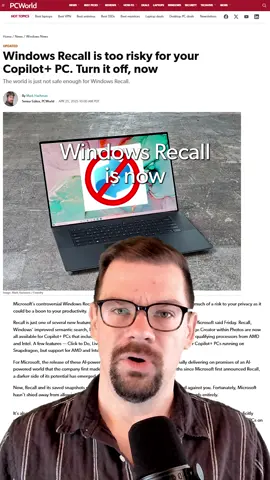 Turn off Windows Recall right now #microsoft #recall #windows #pc #fyp