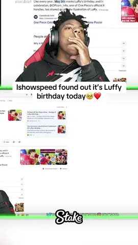 Ishowspeed found out it’s Luffy birthday today🥹❤️ #Ishowspeed #speed #fyp #foryou #foryoupage #viral #ishowspeedclips ishowspeed speed ksi #ksi #jj #sidemen #uk 