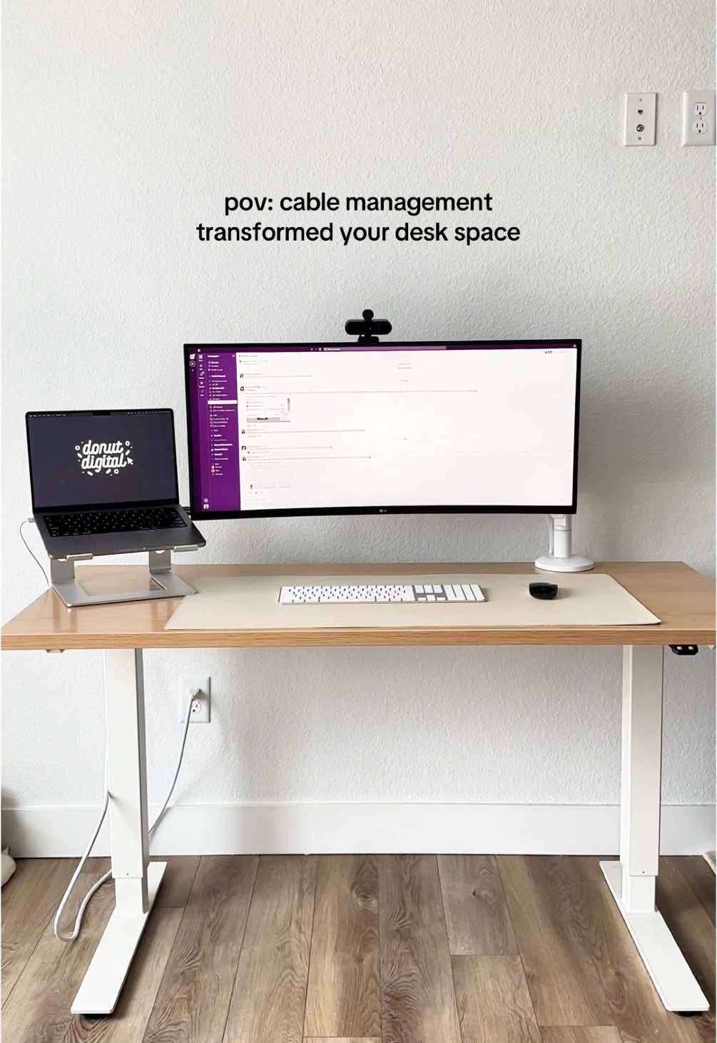 what a glow-up #cablemanagement #deskorganization #deskaesthetic 