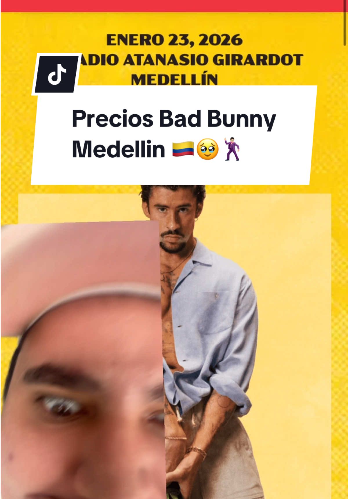 Precios de bolestas de Bad Bunny en Medellín, Colombia 🇨🇴. Qué tal les parecieron los precios? 🕺🏻🦦 #badbunny #concierto #medellin #colombia #anuncio #precios #boletas #fyp #greenscreen 