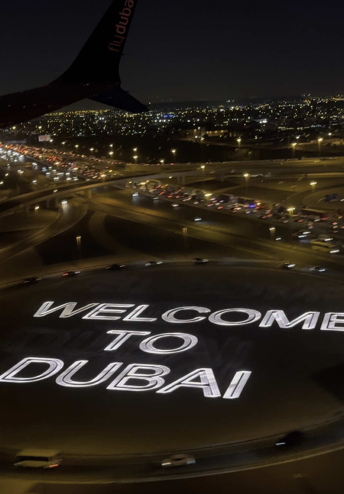 Welcome to Dubai  #dubai #dxb #airport #landing #airplane #flydubai #night #view #travel #aviation #foryou 