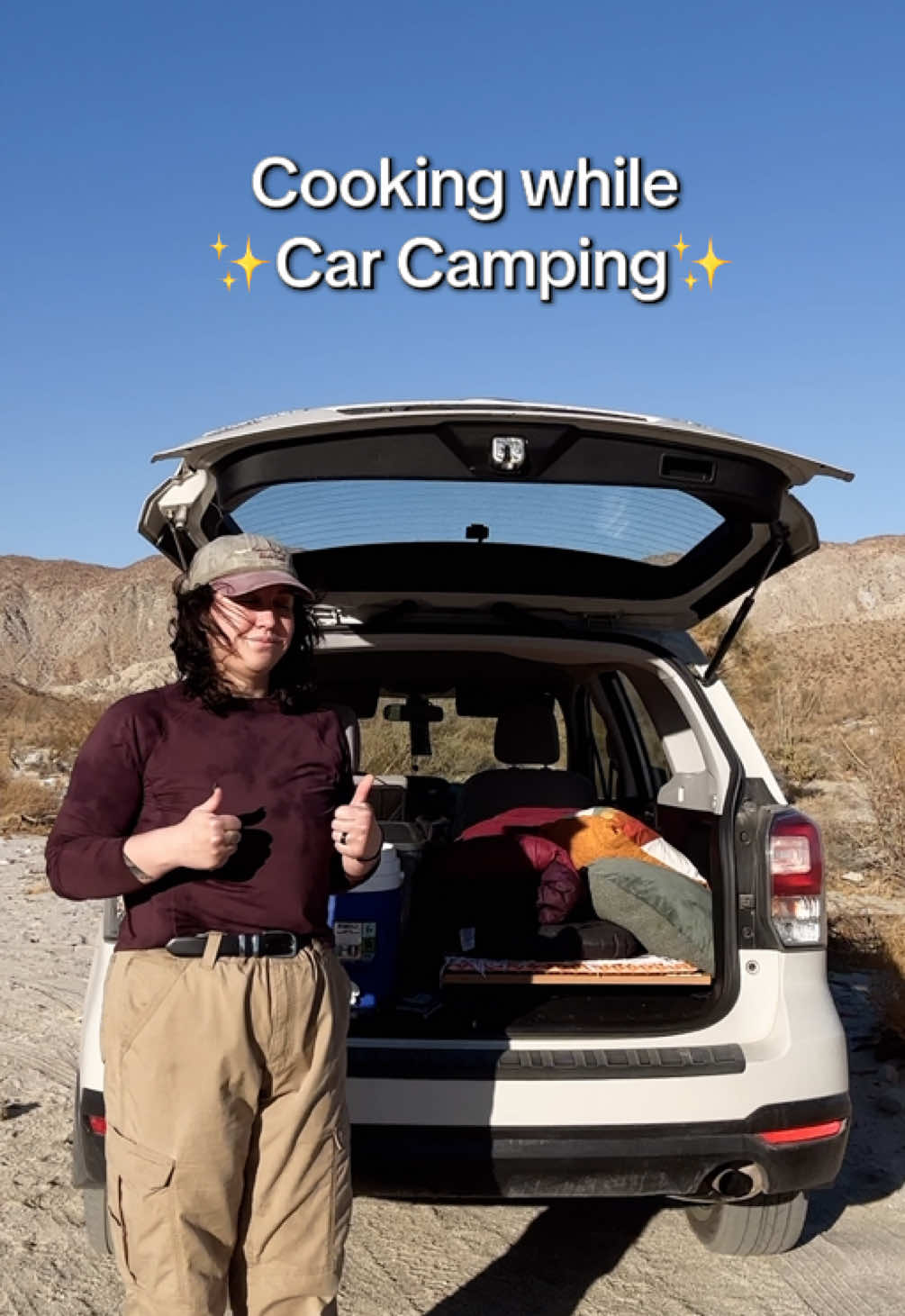 Don’t get me wrong, I love a good meal with a good view but some days that’s just not enough motivation😅  #camping #carcamping #campcooking #campinglife #desertlife #granolagirl #creatorsearchinsights 