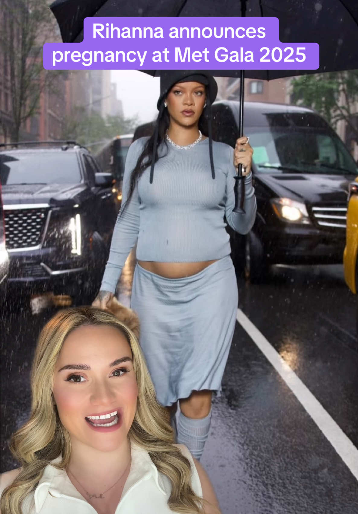 Rihanna announces pregnancy at Met Gala 2025 #MetGala #metgala2025 #rihanna #asaprocky #met #celebrity #celebritynews #fyp #fyp 