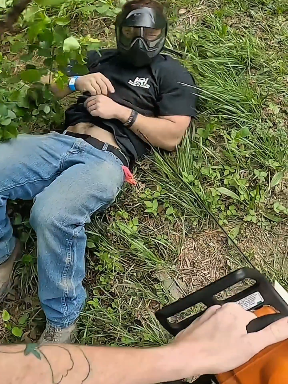 Funny chainsaw slips and falls part 69 🐰😈 #airsoft #funny 