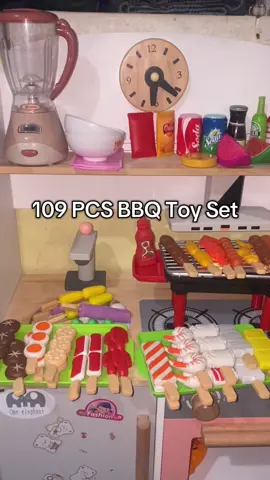 109PCS BBQ Toy Set #giftideas #set #toys #toy #kids #fyp #bbq #grill #birthdaygift #forkids #kitchentoys 