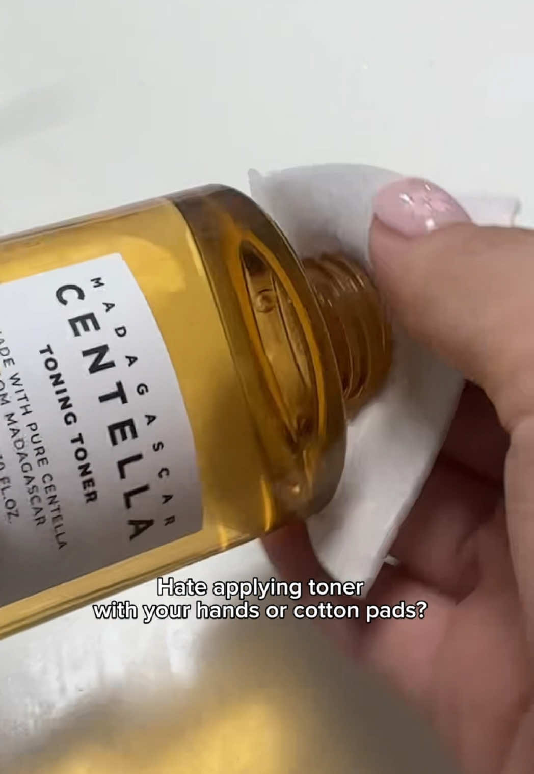 Hate applying toner with your hands or cotton pads? 😩 Try this hack instead—you’ll love it! ✨💖 #skin1004 #centella #kbeauty #koreanskincare #skintok #glowyskin #glassskin #skincaretips #fyp 