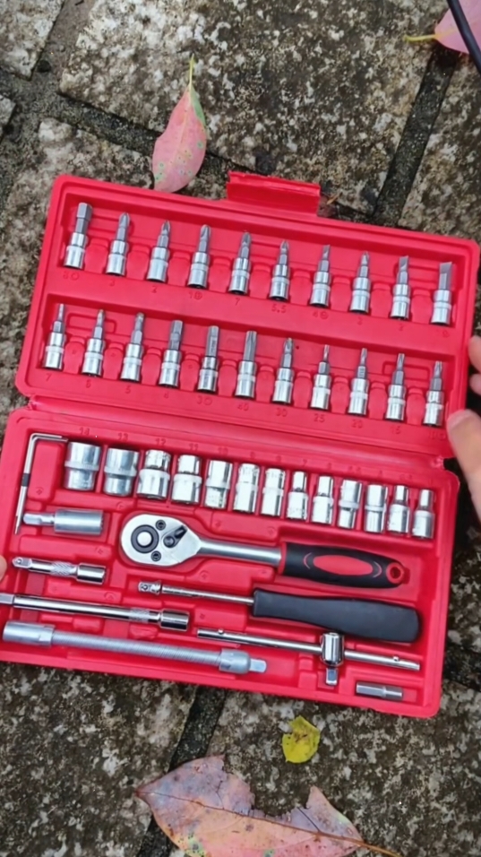 motorcycle 46pcs Tool Box Car Motorcycle Repair Set Hand Tools Home Service motor DIY Kit HOT#toolboxset#46-piece sleeve maintenance tool set # efficient utility tool # hardware tool #fyp #foryou #tiktokshop #goodthing 