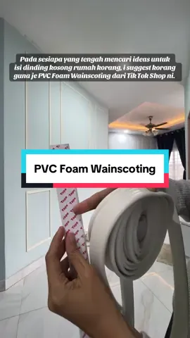 Pvc foam wainscoting come with adhesive gum super strong untuk isi dinding kosong rumah korang! 👍 #fyp #affiliate #affiliatemarketing #wainscoting #diyproject #ConSantanderConecto 