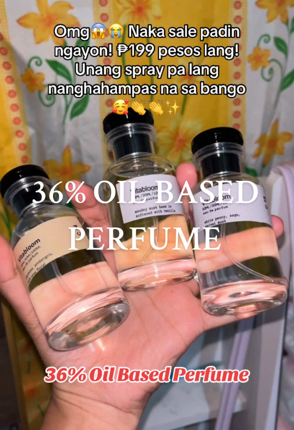 Omg😱😭 Naka sale padin ngayon! ₱199 pesos lang! Unang spray pa lang nanghahampas na sa bango 🥰👏👏✨ #alphaph #alphaphperfume #vitabloomperfume #oilbasedperfume 
