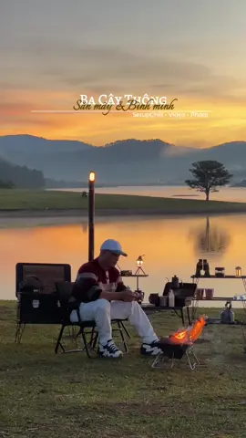 Tháng này cỏ thì xanh, bình minh thì đẹp, mây thì dễ săn . Lè lẹ đi Ba Cây Thông thôi mấy chế ơi #chuandalat #setupchill #dalat 