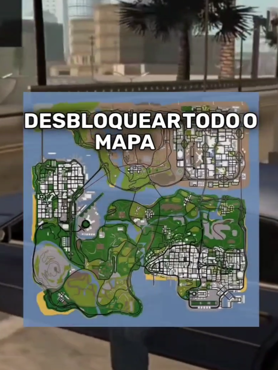 Desbloqueando o mapa todo do GTA San Andreas no começo do jogo. #gtasa #gtasanandreas #games #jogos 