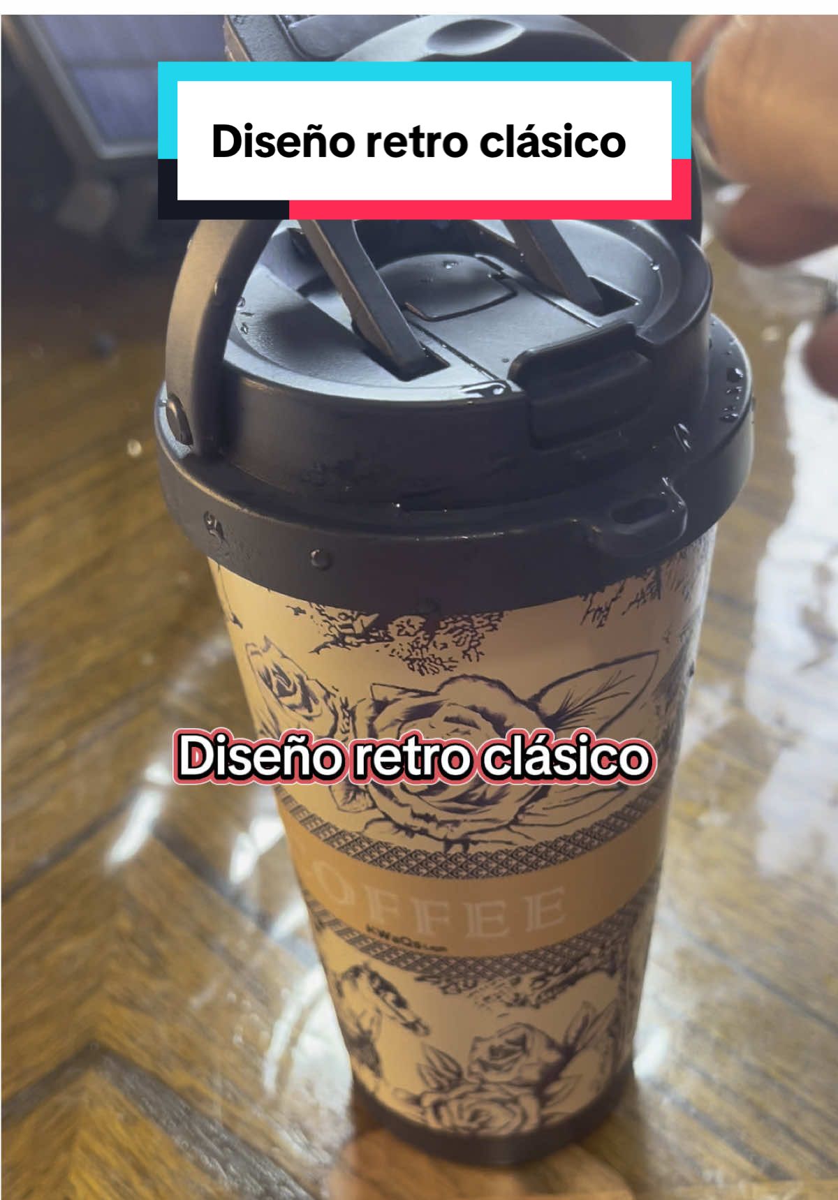 Classical retro patter with straw cup 500ml#retroclasico #comprainteligente #practico #tiktokshop 