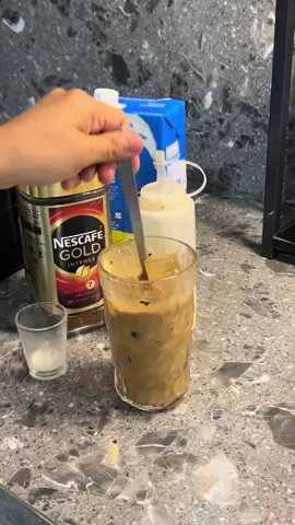 Here’s how I make my coffee before my night shift work 🫶🏻#CapCut #quickcoffee #nescafegold #icedcoffee #nescafe #coffee #coffeetiktok 