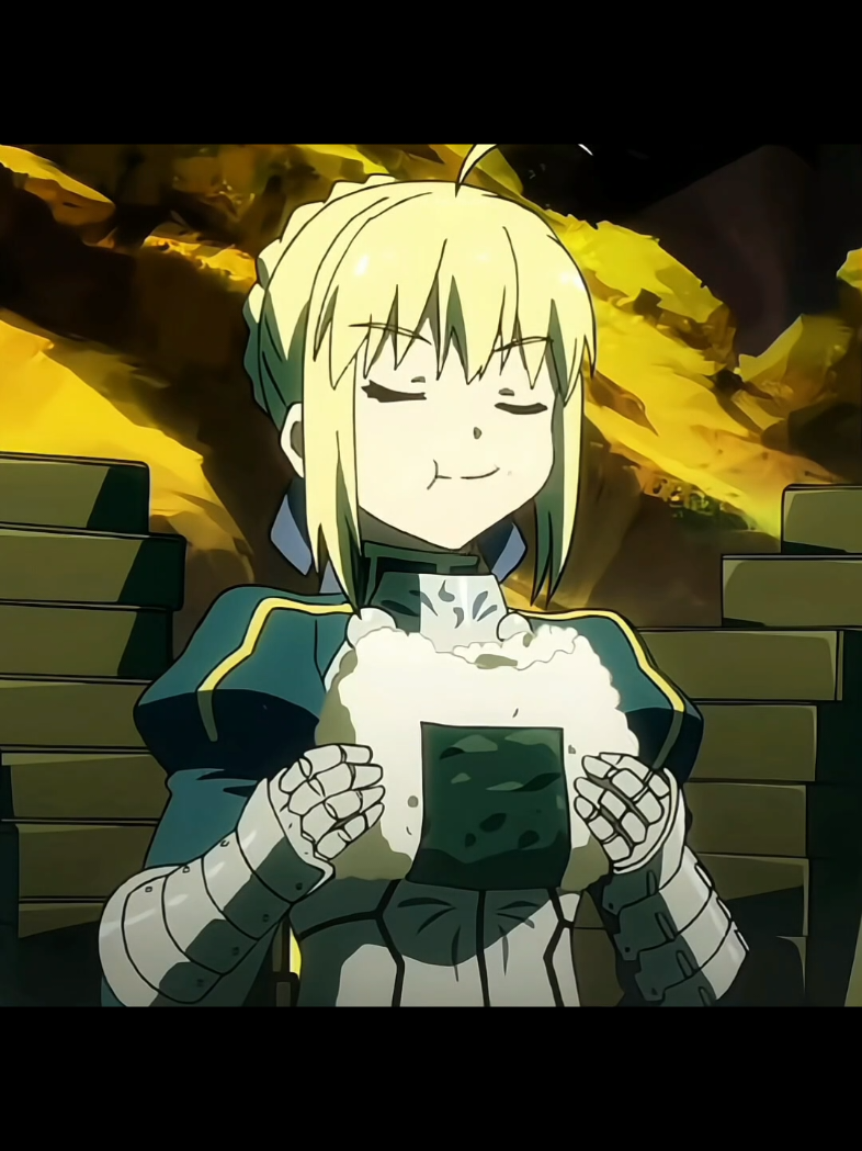 Saber Eating 🍚 (Artoria Pendragon) #saber #artoriapendragon #saberfate #traidepanime #traidepanimegil #carnivalphantasm #fategrandcarnival 