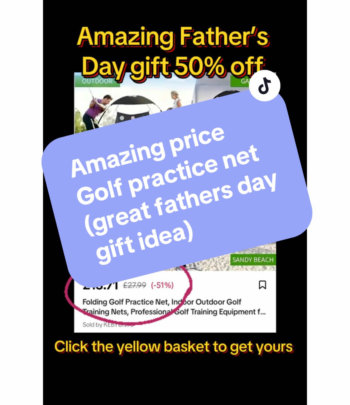 Fantastic price for this golf practice net currently under £15 which would make a great fathers day gift #fathersdaygift #fathersdaygiftideas #fathersdaygiftidea #golfpractice #golfnet #golftiktok #golftok #golfswing 