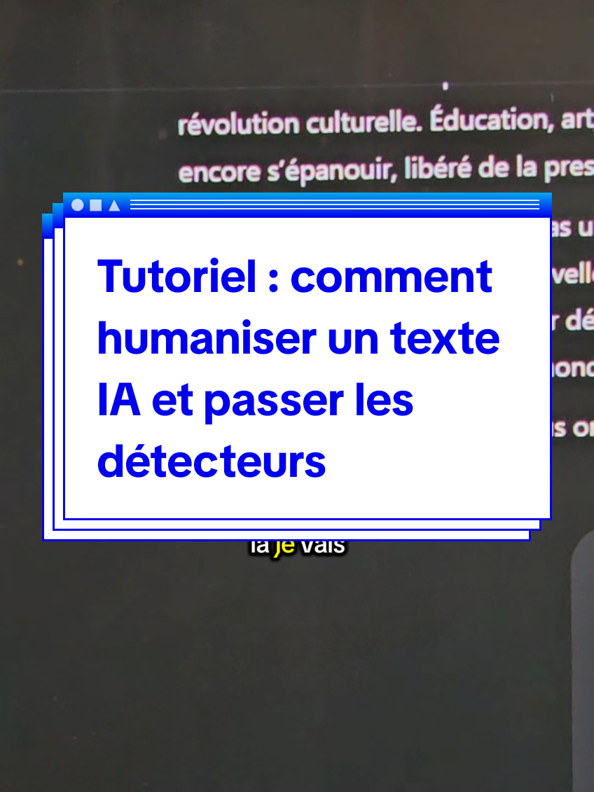 Tutoriel : comment humaniser un texte rédigé par l'intelligence artificielle comme ChatGPT et passer les détecteurs d'IA du style zerogpt, gptzero ou turnitin  Prompt ChatGPT à utiliser pour toutes les personnes qui doivent rédiger des textes, par exemple pour du SEO sur Google #aihumanizer #gptzero #bypassaidetectors #bypassaidetection  #chatgptfrance #chatgptfrancais #astuceia #llm #promptchatgpt 