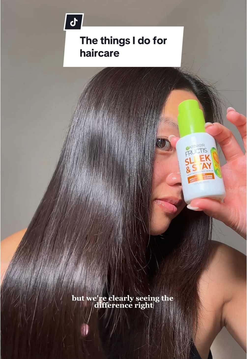 Turning your bathroom into a sauna and ruining one side of your hair just to test a product…dramatic but necessary!💨 But discovering the brilliancy of the @GarnierUSA Fructis Sleek and Stay makes it all worth it 😉✨ #garnierpartner #sleekandstay #hairtok #hair #garniersleek #garnierhaircare 