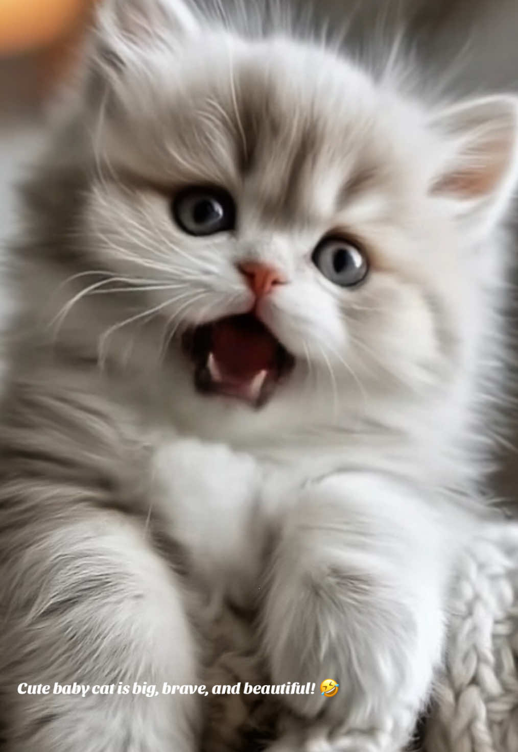 Baby cat is big, brave, and beautiful! 🤣 Adorable kitten lipsync #cat #cute #kitty #kitten #lipsyn #catlover #fory 
