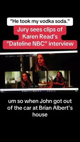 Karen Read sat down for an interview with Dateline NBC in 2024. Now prosecutors are using some of the interview as evidence in her re-trial. Prosecutor Hank Brennan played more clips from the interview today (Tuesday, May 6, day 10). The first is aimed at refuting the defense theory that the broken cocktail glass found near John O'Keefe's body early on Jan. 29, 2022, came from inside the home of his true killer, Brian Albert. Read told Dateline NBC that O'Keefe took her vodka soda glass when he left her SUV. Prosecutors will argue in closings that this explains the broken cocktail glass found near his body. You can watch a retired Canton police lieutenant display the glass for jurors here @Meghann Cuniff. Jurors today also heard voicemails Read left Albert. You can listen to some here @Meghann Cuniff.  #law #crime #legal #court #karenread 