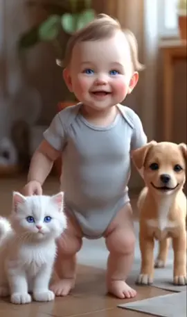 Challenge Dance Baby vs Cat and Dog #babytiktok #catlover #dogsoftiktok #challengedance #trend_song #explore #aichallenge #foryoupage❤️❤️ 