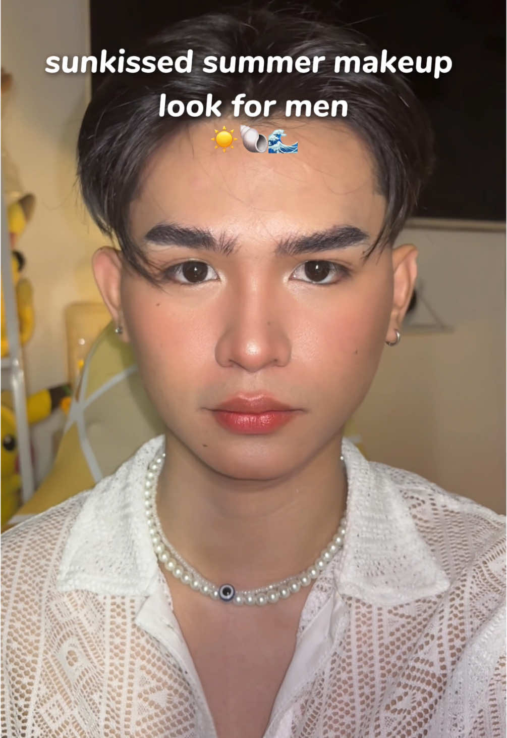 ☀️🌺🌊🏝️🐚#mensbeauty #mensmakeup  #makeupinspo #sunkissed #beachvibes #summerglowup  #dewymakeup #vacationmode #sunkissedmakeup #GRWM 