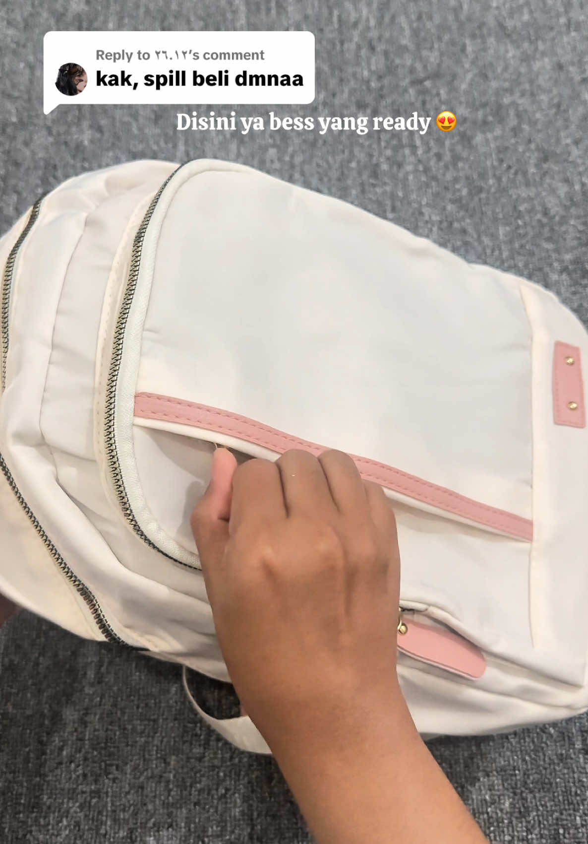 Replying to @٢٦.١٢ belinya disini yaa bess 😍 #tasransel #ranselsekolah #ransel #taskerja #ranselkerja 