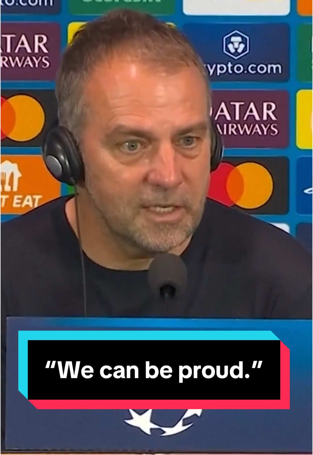 “We start again next season.” Hansi Flick is feeling “proud” of his team as Barcelona exit the Champions League 👏