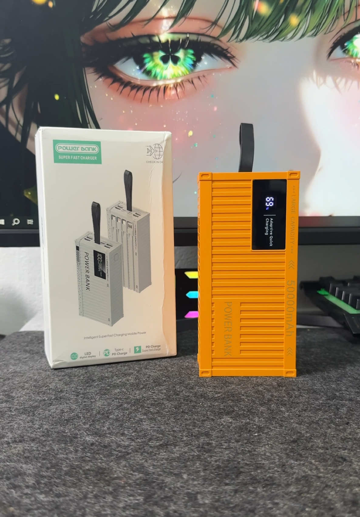 Sạc dự phòng container 50000mAh, tích hợp 4 cáp sạc và 5 cổng sạc, hỗ trợ sạc nhanh, sạc nhiều thiết bị cùng lúc #sacduphong #sacduphong50000mah 