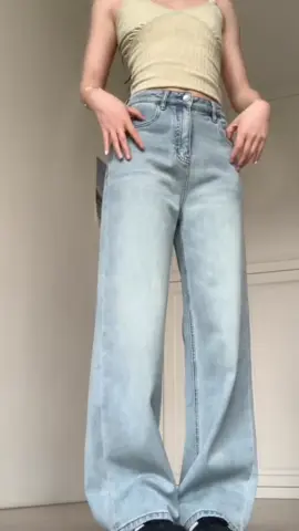 Baggy Jeans Casual Plain Pocket Cat'S Whiskers Jean for Women #foryou #baggyjeans #womenjeans 