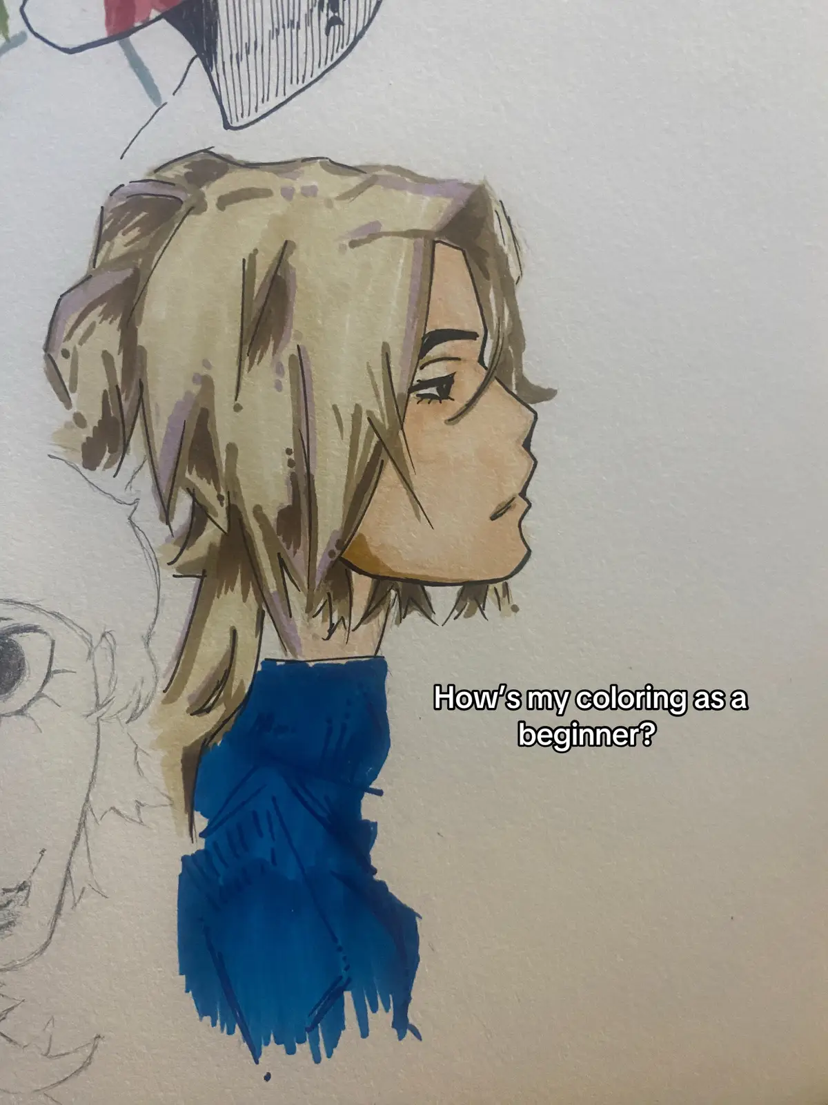 I need to use my alcohol markers more often #fyp #foryoupage #trendingsong #artist #artistsoftiktok #artwork #ohuhumarkers #animeart #viral 