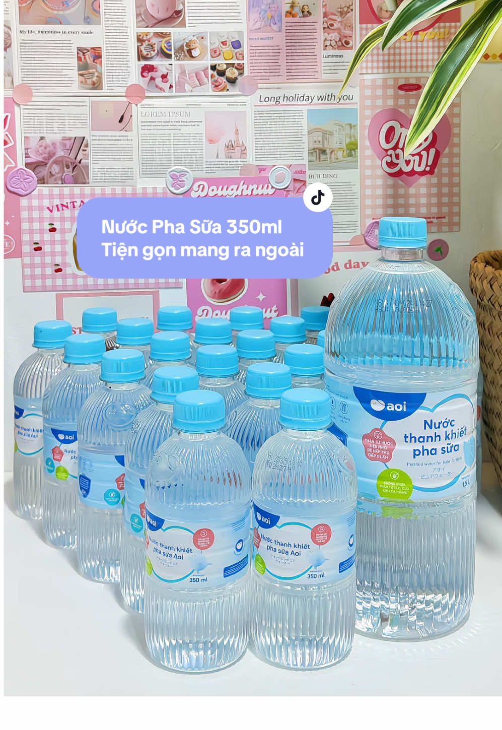 Nước pha sữa Aoi size ,350ml  1 thùng 24 chai tượng gọn mang theo ra ngoài nè 