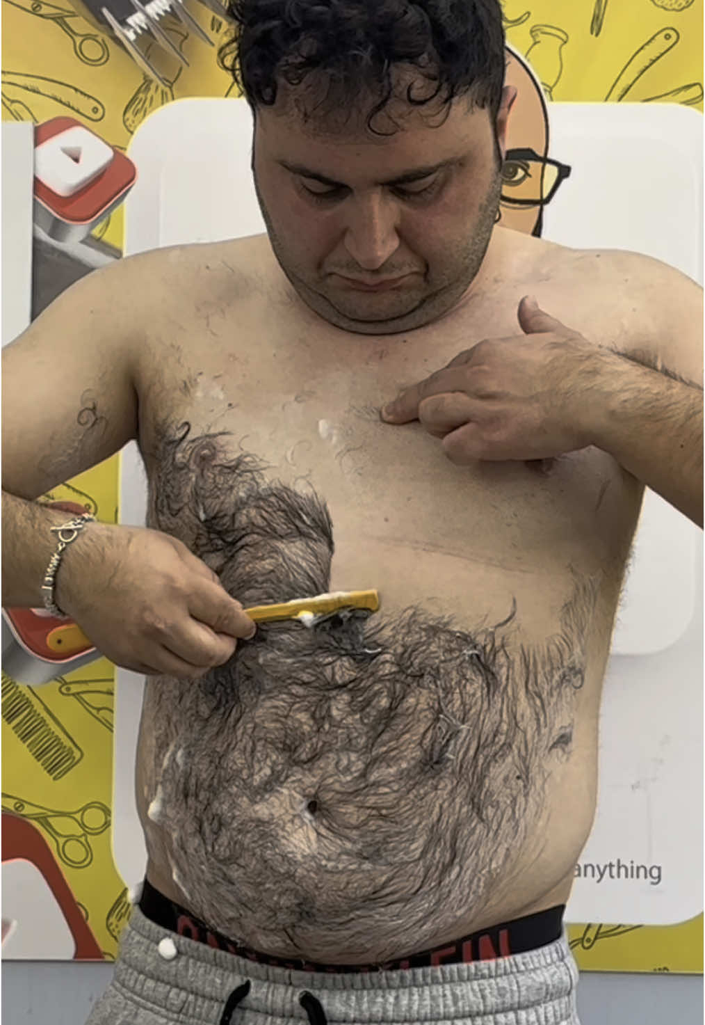 Shaving My Chest & Belly Hair With a Barber Razor 🪒🔥 #shorts #relaxing #asmr #pourtoi #fvp 