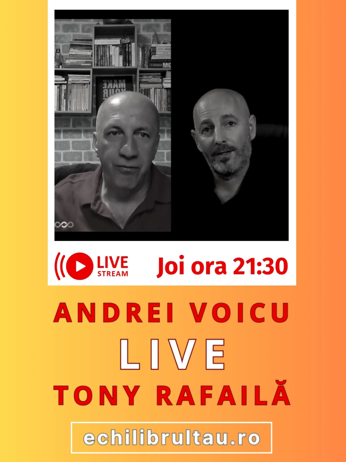 #JoiOra21:30 te așteptăm #live #TonyRafaila #EchilibrulTau și #AndreiVoicu 