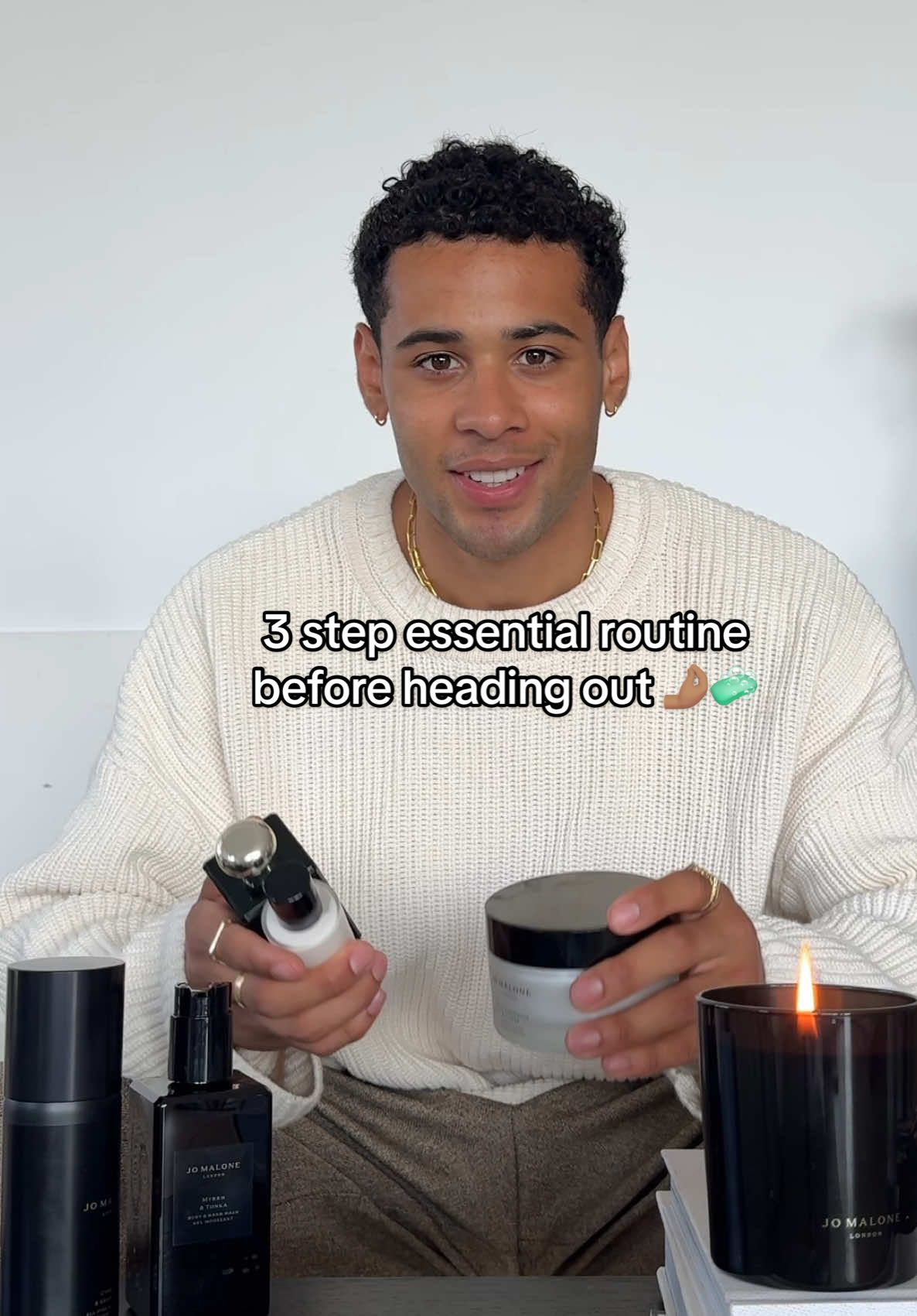 My 3-step self-care routine before I head out to ensure I’m feeling as good as I can 🤌🏽  All products available @Jo Malone London 🇬🇧 #menswellness 