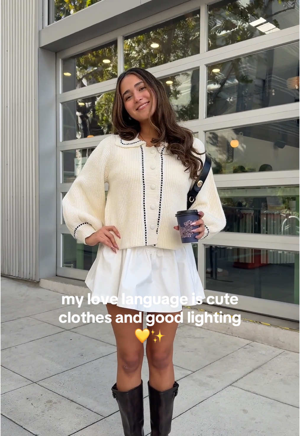 chasing errands in my coziest and cutest fit 💅💕 #sweateroutfitidea #dressoutfitideas #cozygirlaesthetic #neutralootd #whiteaesthetic #whattowear 