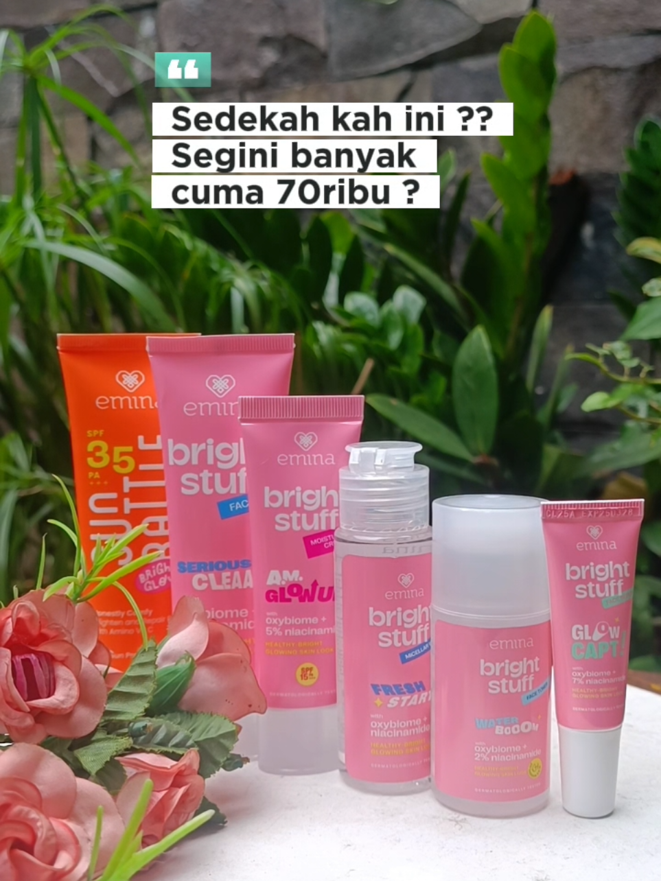 Ini serius bukan sedekah? Skincare segini banyak cuma 70rb aja. @Emina Store  Pas banget buat kamu yang pengen glow-up tapi tetap hemat. Langsung cek keranjang kuning sebelum kehabisan ya, ini cepet banget sold out! #musthaveemina #sunscreenemina #PCHEmina #PCHMustHave #bercuanbersanaEmina 