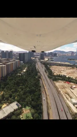 How Close Can I Get? Flying Low Over Hong Kong #aviation #fyp #boeing #travel #airport #flycam 