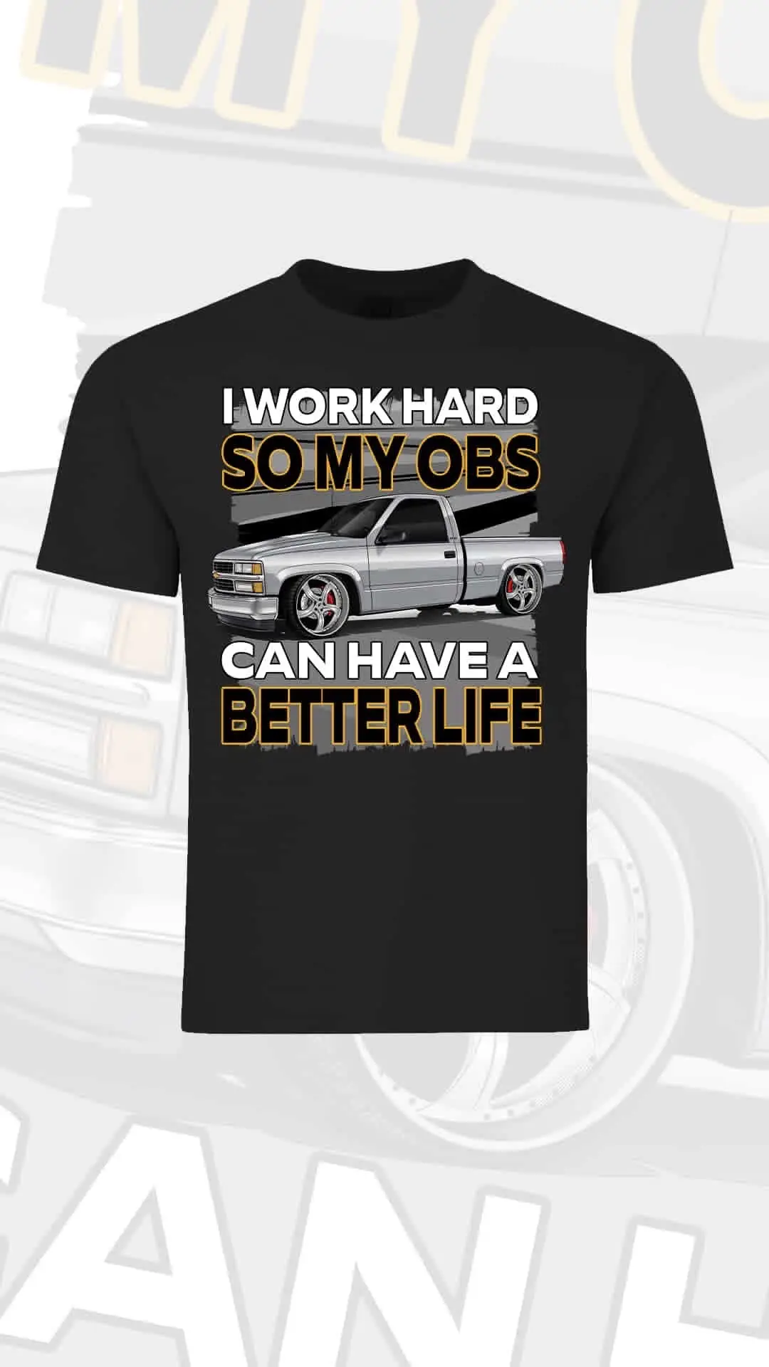 #Fiveonpumpseven presents I work hard so my OBS can have a better life T shirts. Preorders on sale right now. If interested feel free to reach out to me and I’ll send you the website. 
