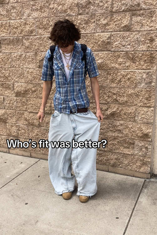 Who’s fit was better lmk➡️  - - - #fashion #fashiontiktok #clothes #baggyjeans #fit #outfitinspo #outfit #fitcheck #outfitoftheday #OOTD #foryoupage #fyp #viral #streetwear #clothing #fits #blowup 