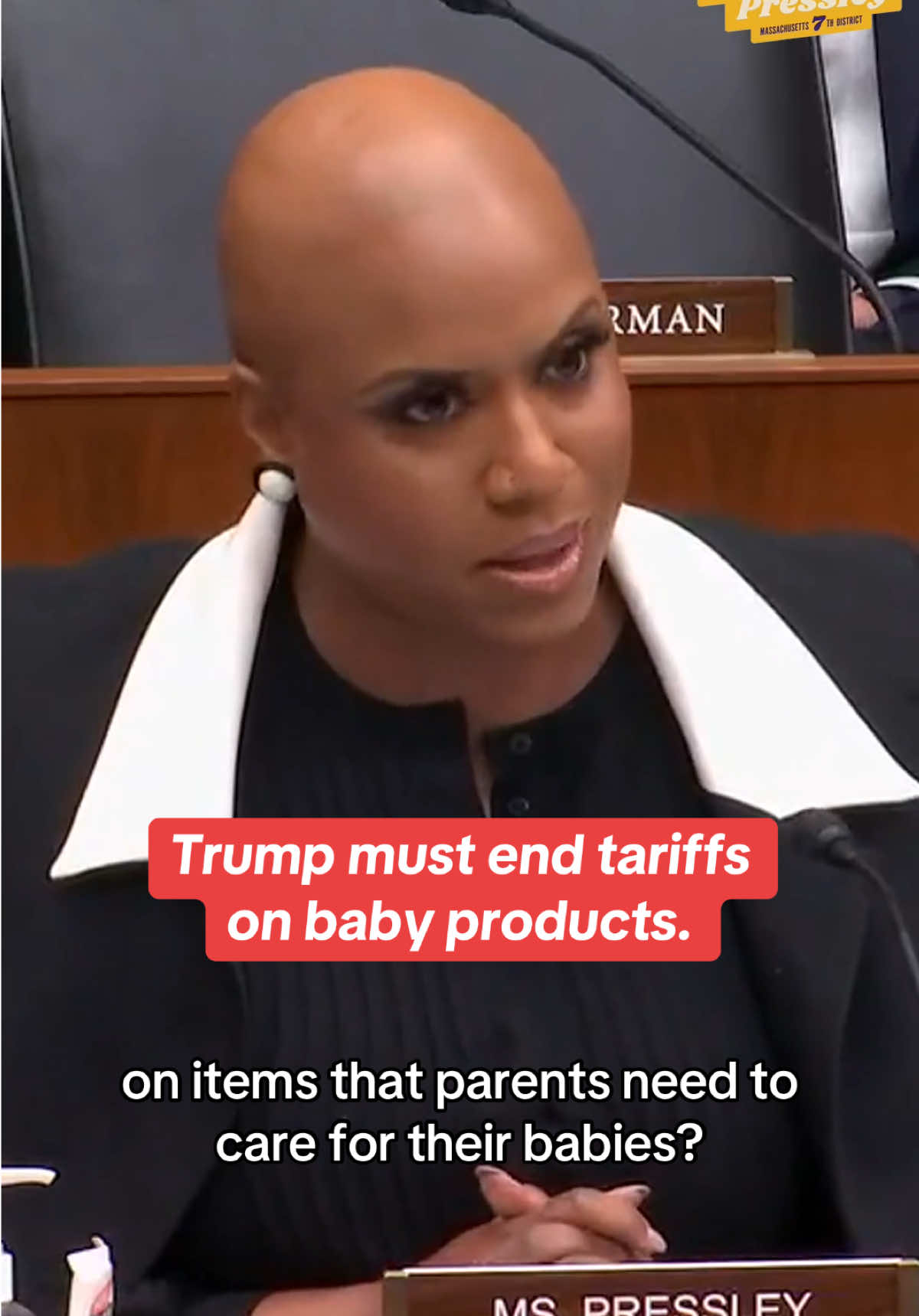 Baby goods like car seats aren’t optional, they’re essential. I pressed Secretary Bessent on Trump tariffs making it harder for families to take care of their babies.   Mr. Secretary, I'm glad you committed to taking a look at this. Make it quick, get it done. Families can’t wait.