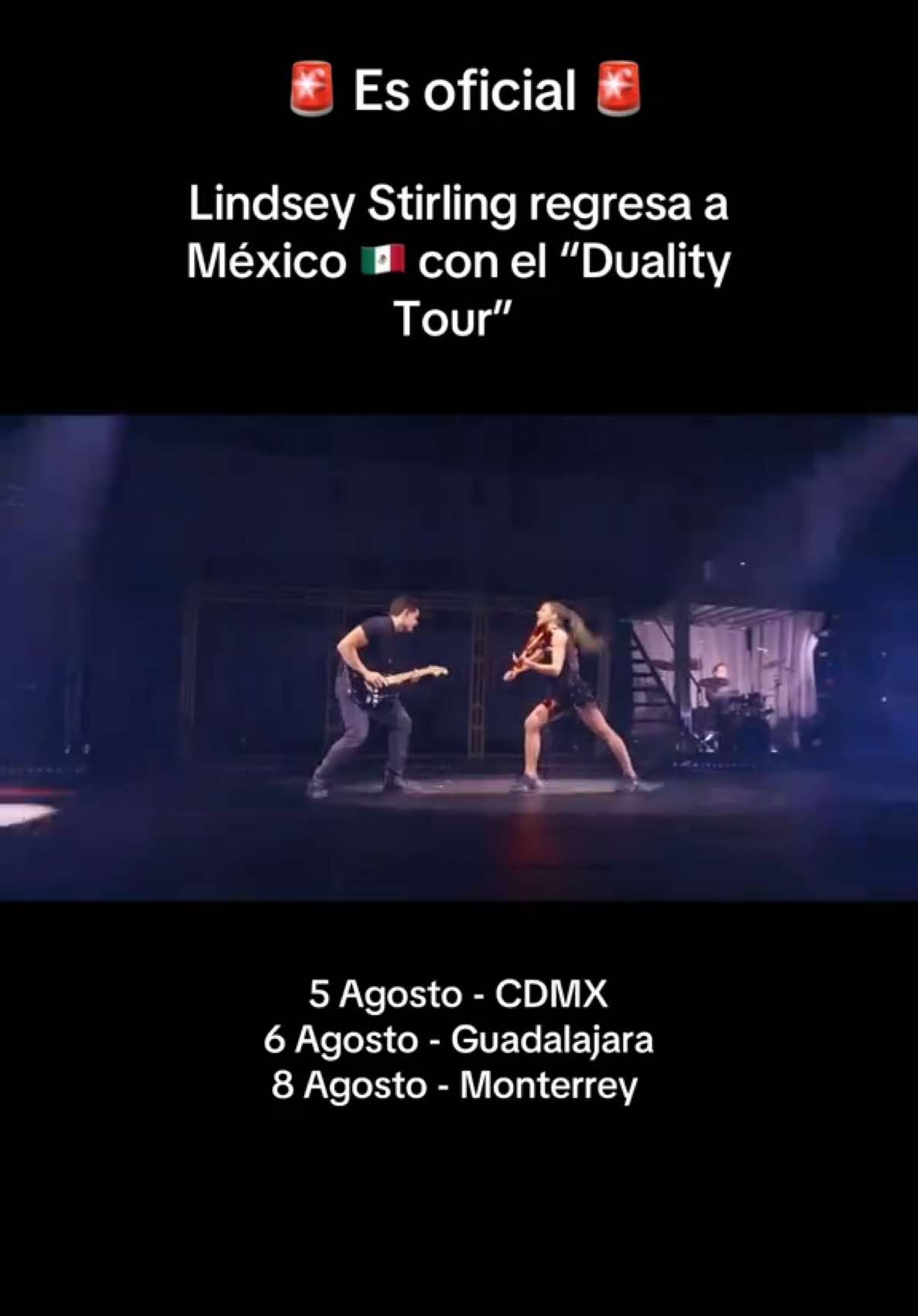 El Duality Tour llega a México 🇲🇽!!!!  Este agosto. Preventa de boletos 14 de mayo.  #lindseystirling #violinist #violin #lindseystirlingfans #lindseystirlingduality #duality #lindseystirlingconcert 