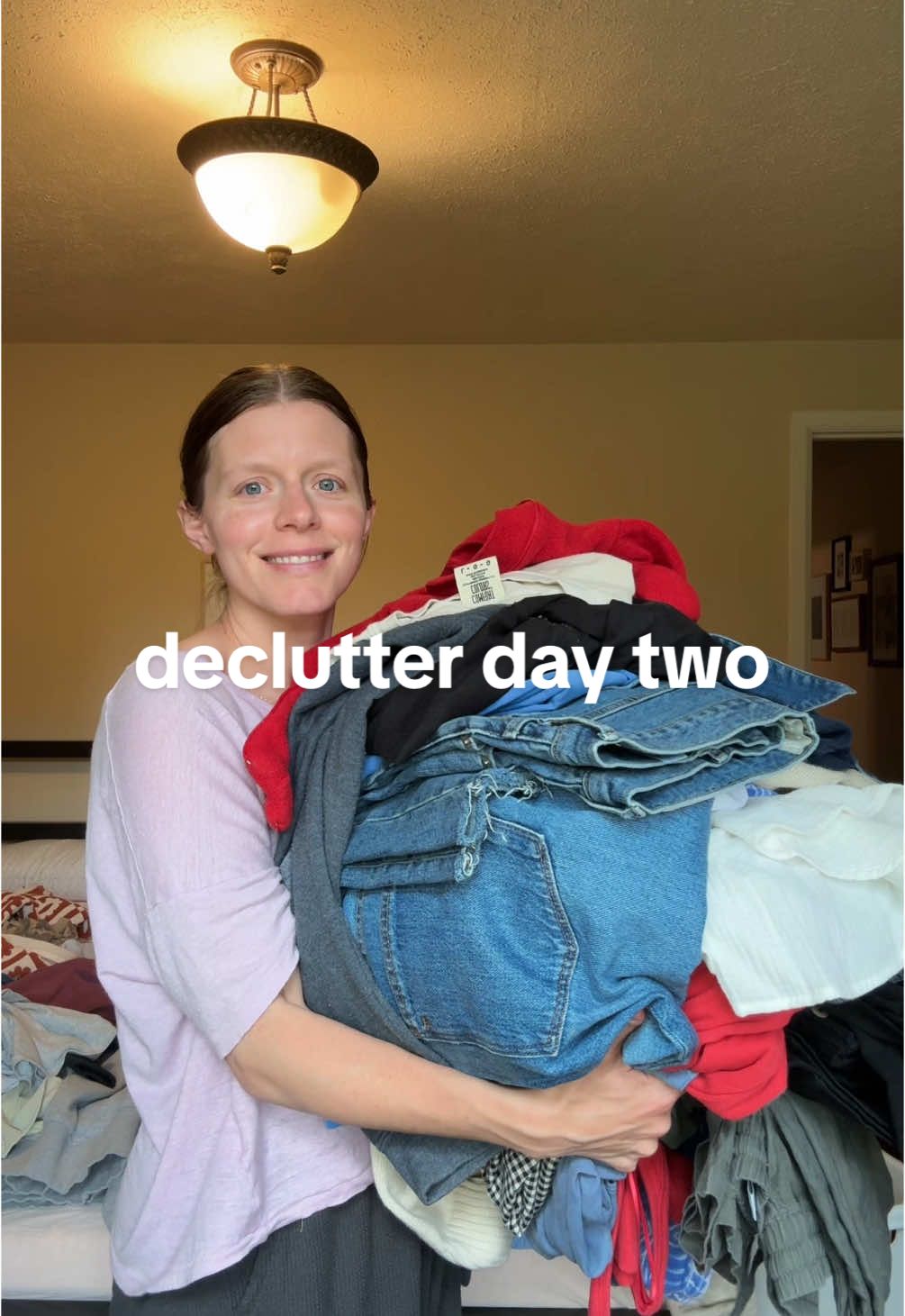 and a reminder to wear your clothes cause the average American only wears each item 5x before they get rid of it!!! #mom #momtok #declutter #declutteringtips #declutteryourlife #minimalist #minimalism #underconsumption #eco #simpleliving 