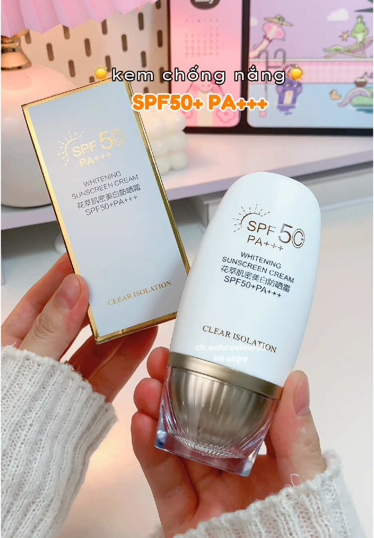 Kem chống nắng SPF 50+ PA+++ sài ưng lắm nha #kemchongnang #kemchongnangnangtone #kemchongnangspf50 #fyp #viral #xuhuong 