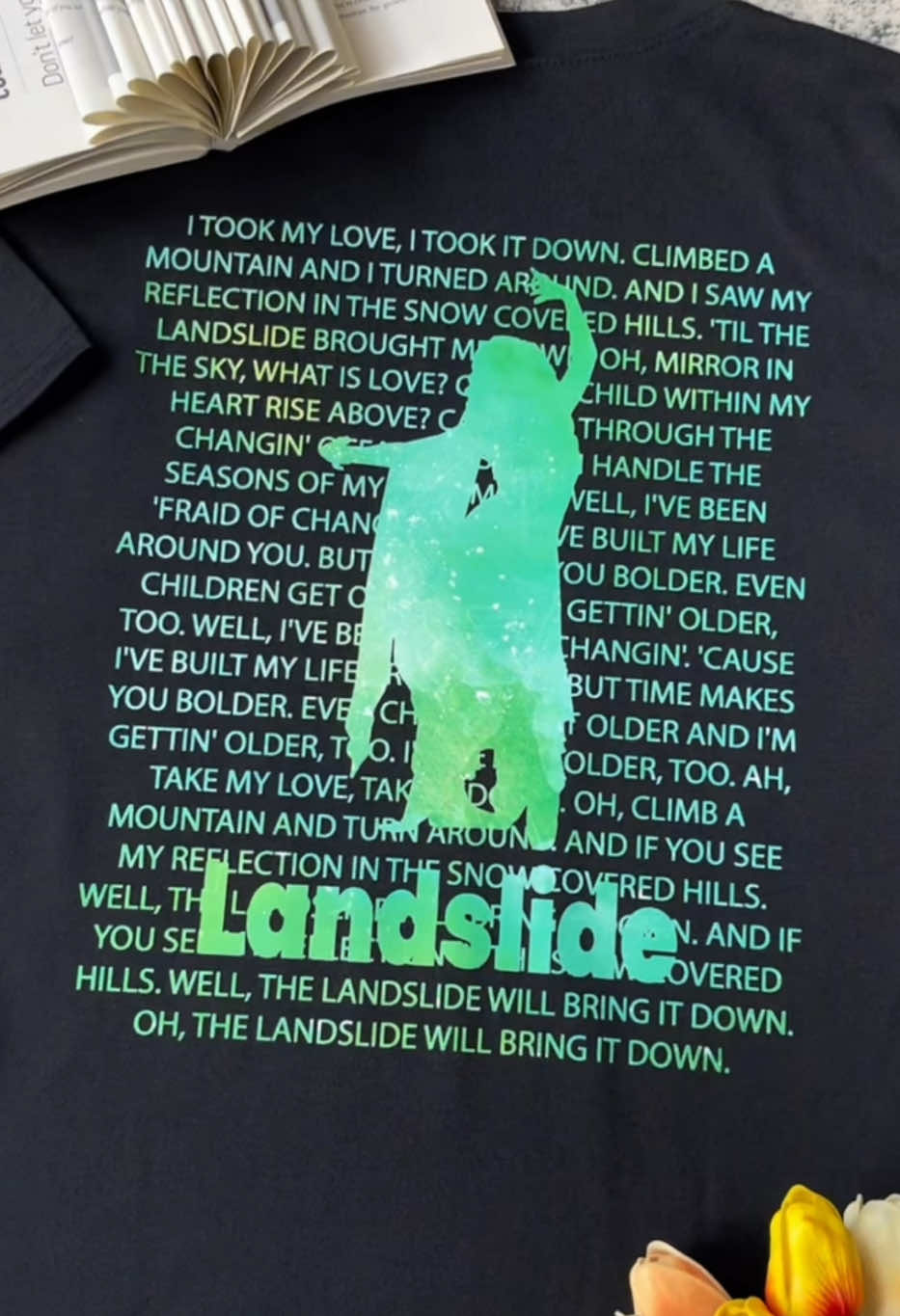Stevie Nicks’ Landslide captured in a timeless design! A beautiful way to wear the lyrics that touch your soul 🥰 #landslidefleetwoodmac #landslide #stevienicks #stevienickstiktok #stevienicksedit #stevienicksshirt #fleetwoodmac #tiktokshop #silversprings1997 #stevienicksconcert #mothersday #mothersdaygift #mothersdaygiftideas #FathersDay #fathersdaygift #fathersdaygiftideas 