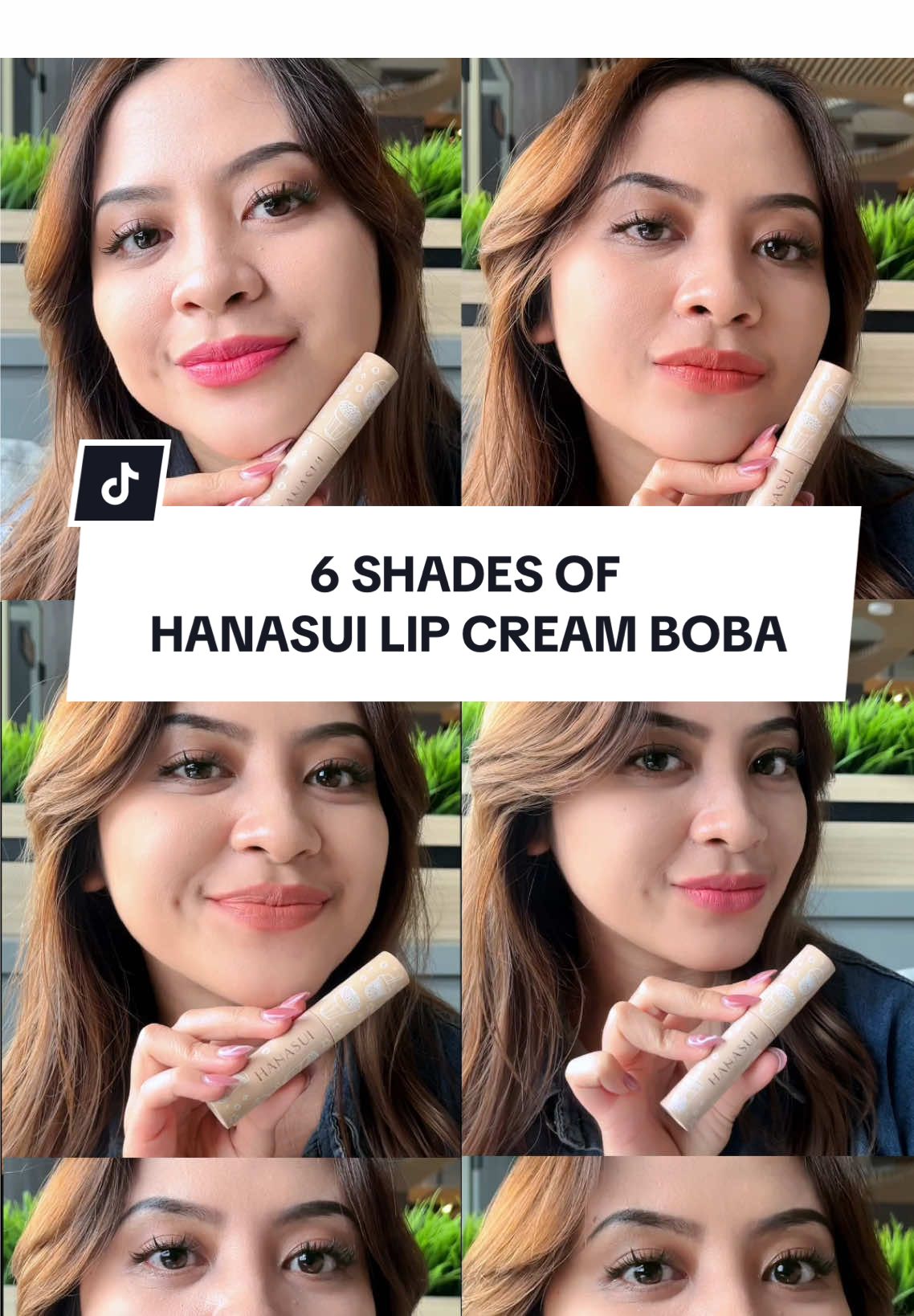 Siapa nih di sini pecinta boba? Ada 6 shades warna yang cakep buat bibir kamu loh! 💄💋 Gasss checkout keranjang kuning! 🛍️ #Hanasui #LipCreamHanasui #LipCreamBoba 