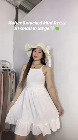 Summer Smocked Mini Dress 🤍🤍🤍 #summerdress #minidres #smockeddress #dress 