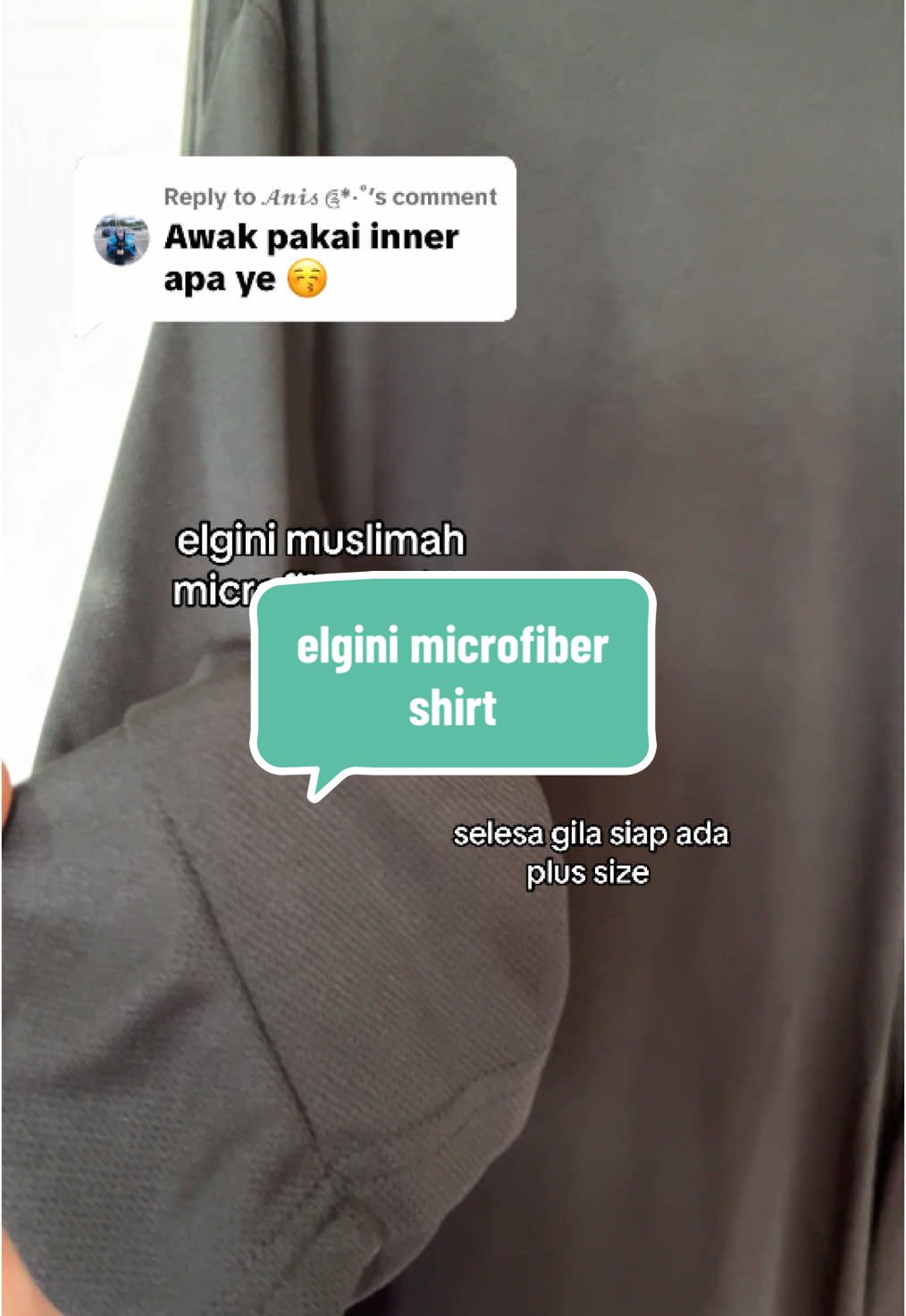 Replying to @𝓐𝓷𝓲𝓼 ༊*·˚ kita pakai elgini microfiber muslimah ni je wak . selesa sangat wehh ringan je even kena air pun tk berat 🫶🏻